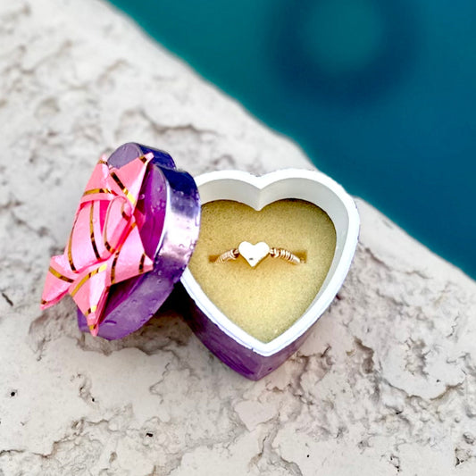 Minimalist Heart Bead Rings