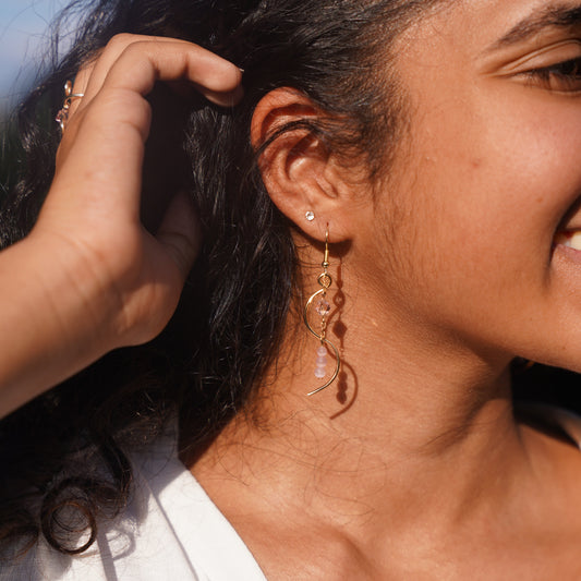 Dainty Swirly Colorful Crystal Earrings