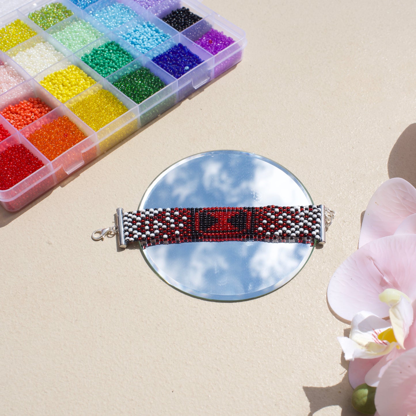 Black Widow Inspired Beaded Loom Bracelet
