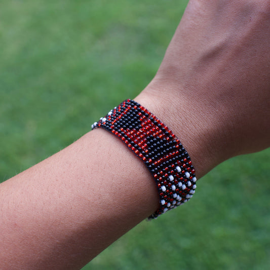 Black Widow Inspired Beaded Loom Bracelet