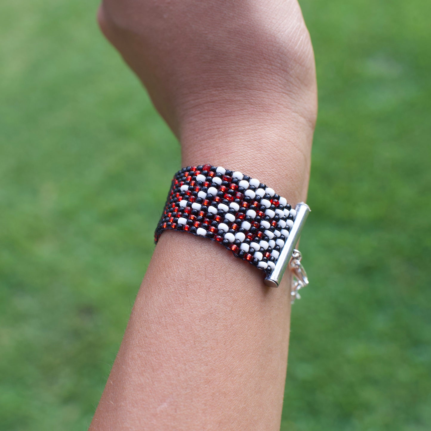 Black Widow Inspired Beaded Loom Bracelet