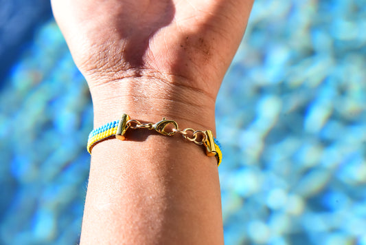 "For Ukraine" Beaded Loom Bracelet -100% Profits to Charity