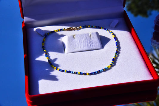 "For Ukraine" Beaded Choker- 100% Profit to Charity