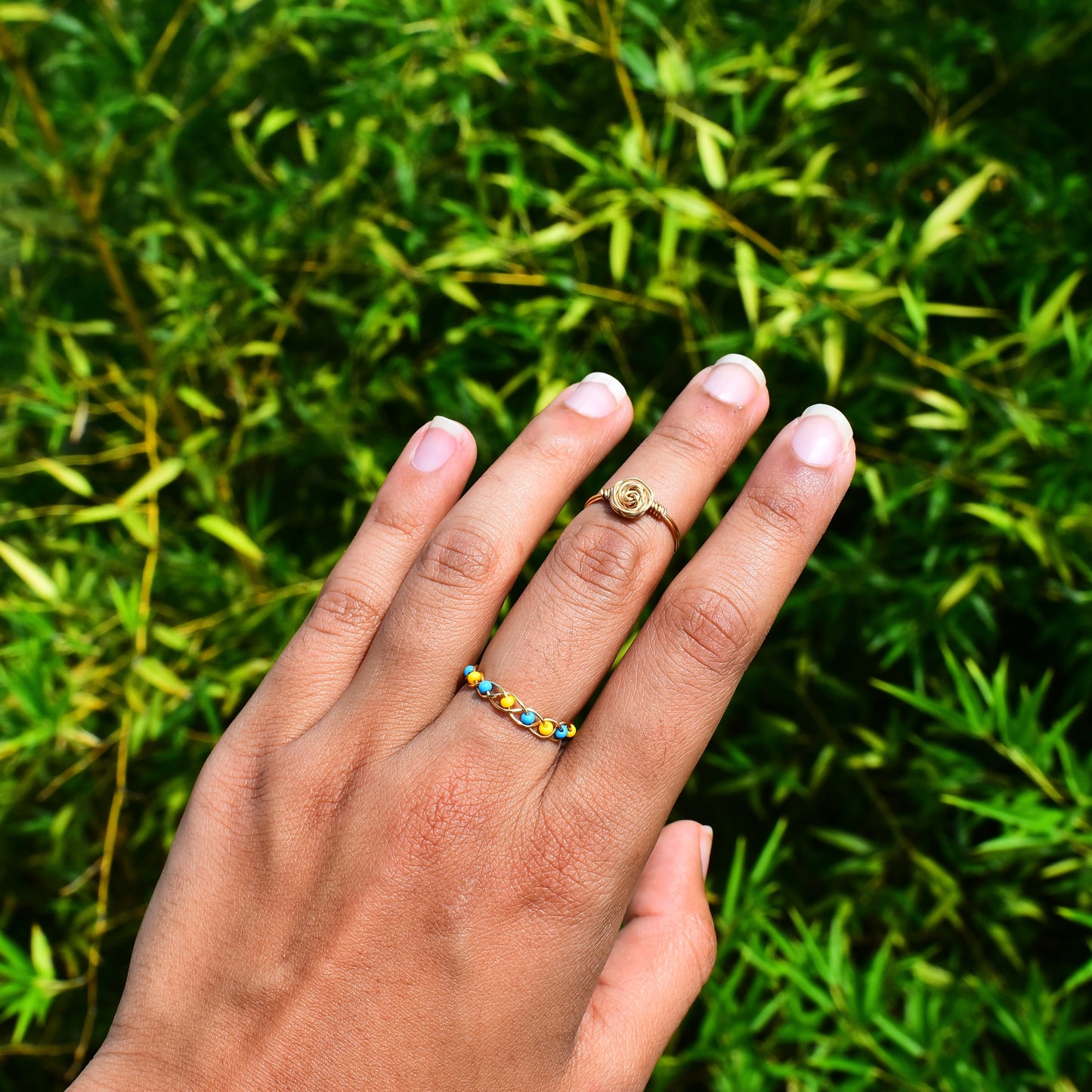 Wire Wrapped Rose Rings