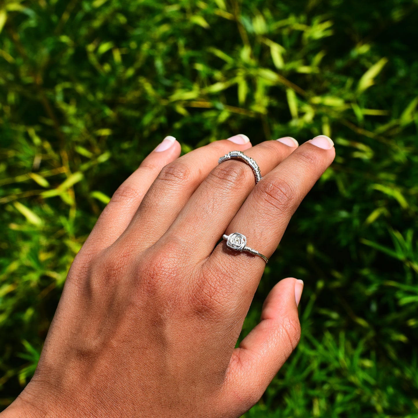 Wire Wrapped Rose Rings