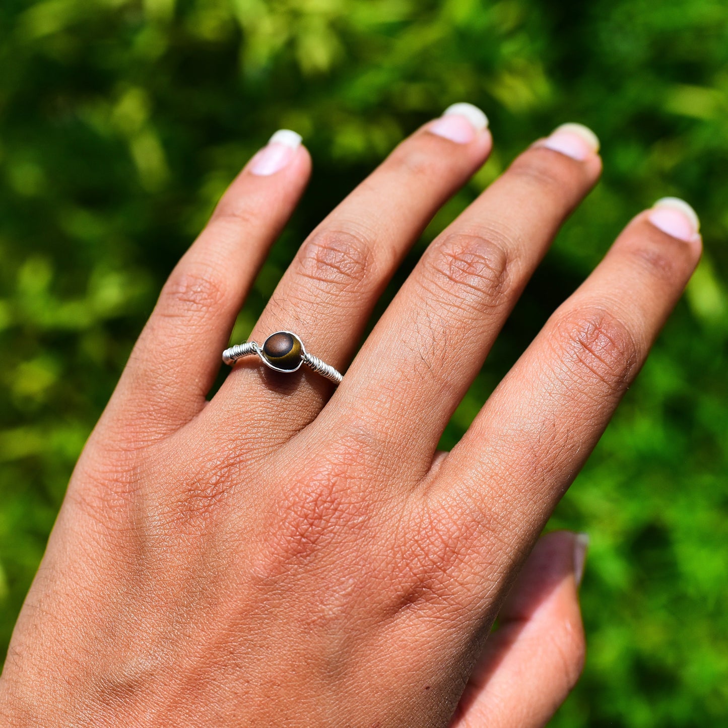 Crystal wire wrap rings