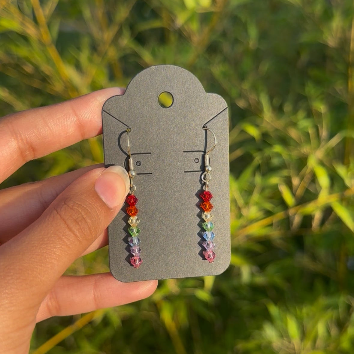 Dainty Dangly Colorful Crystal Earrings