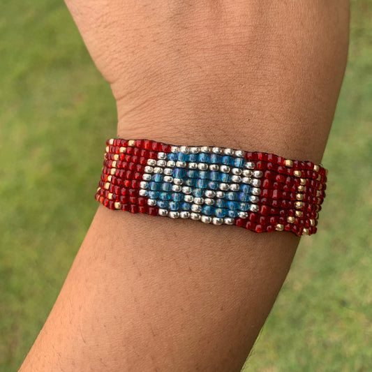 Iron Man Inspired Beaded Loom Bracelet