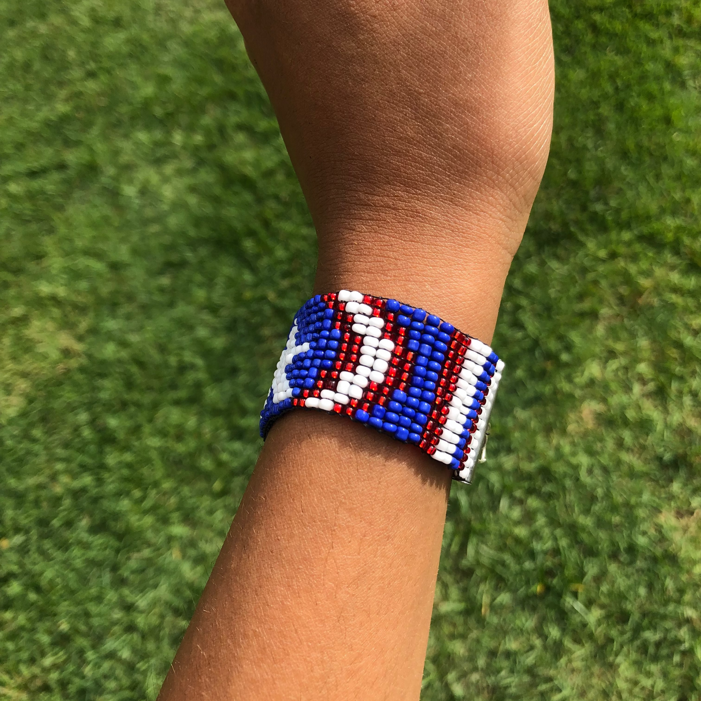 Captain America Inspired Beaded Loom Bracelet