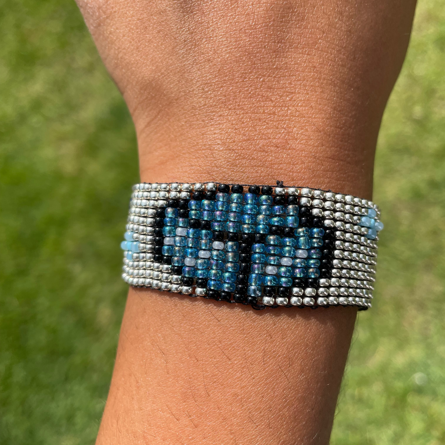Tesseract Inspired Beaded Loom Bracelet