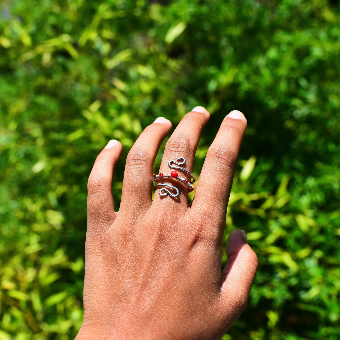 Swirly crystal wire wrap rings