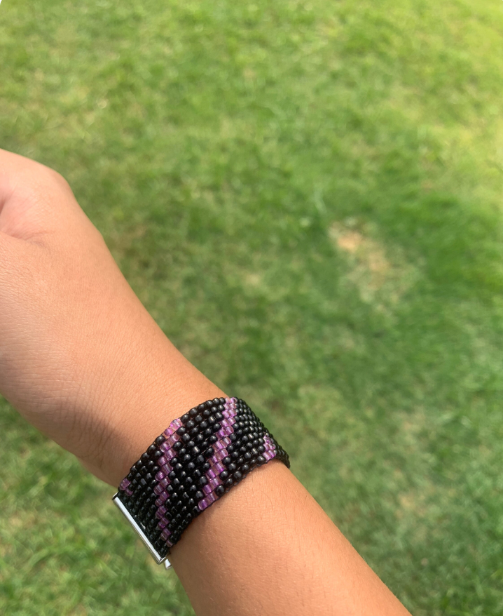 Hawkeye Inspired Beaded Loom Bracelet