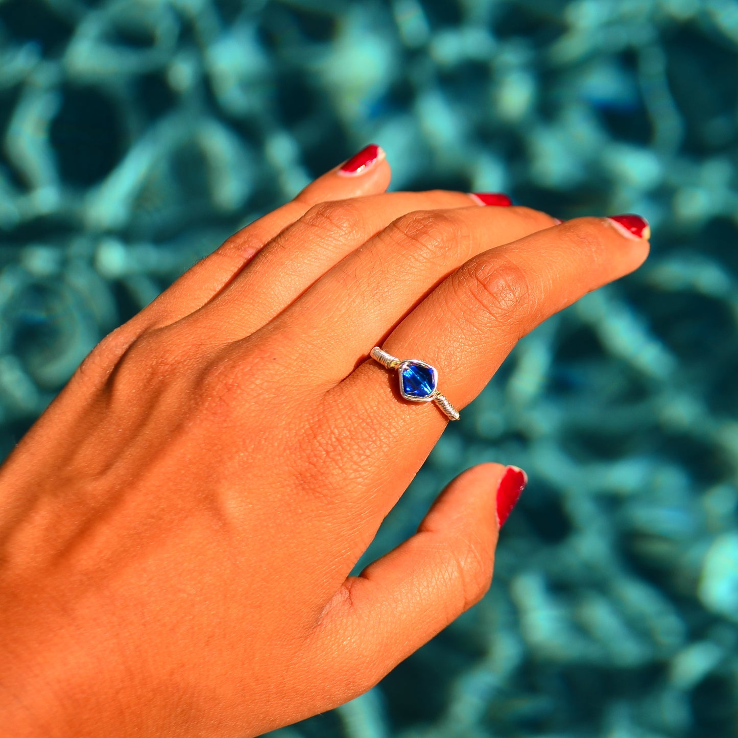 Crystal wire wrap rings