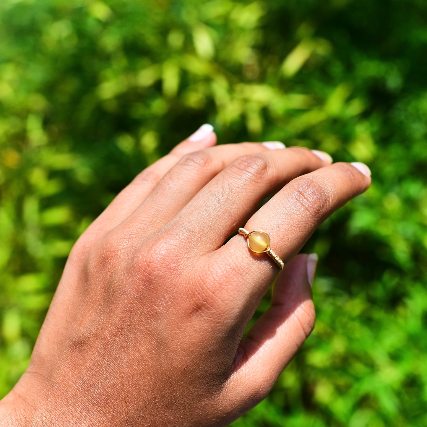 Crystal wire wrap rings