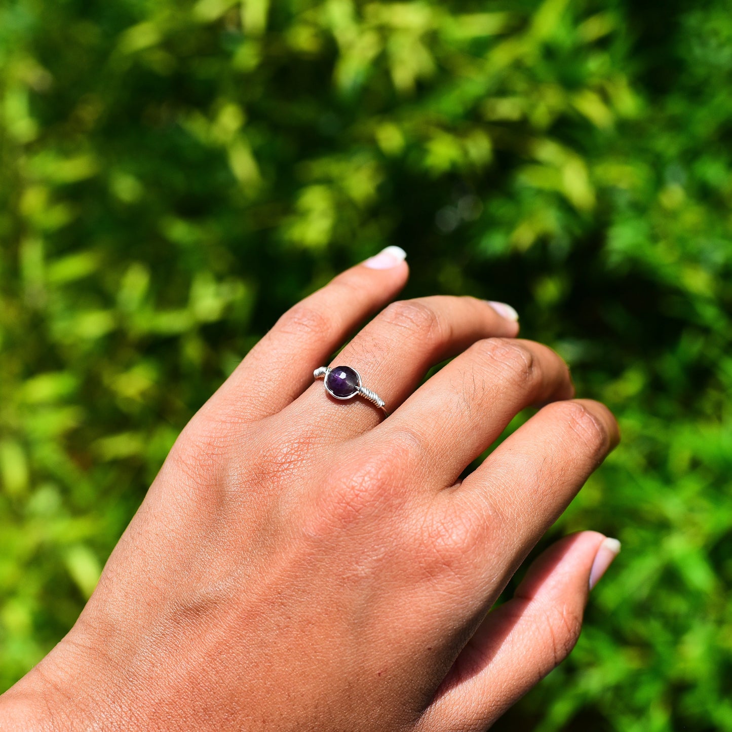 Crystal wire wrap rings
