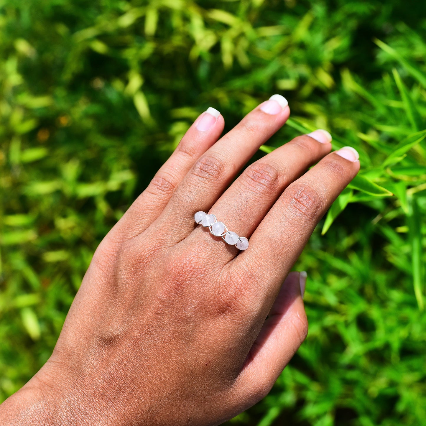Braided Crystal Wire Wrap Rings