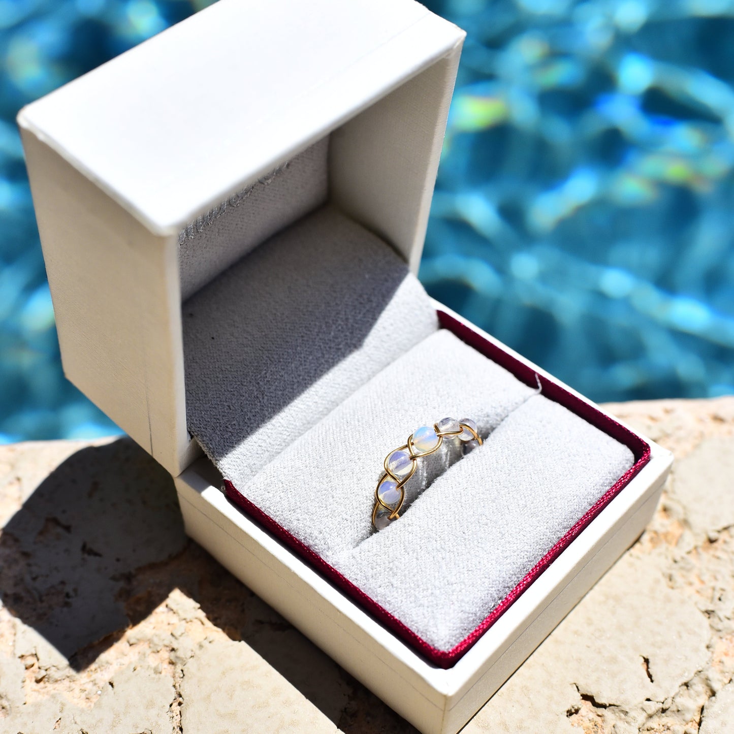 Braided Crystal Wire Wrap Rings