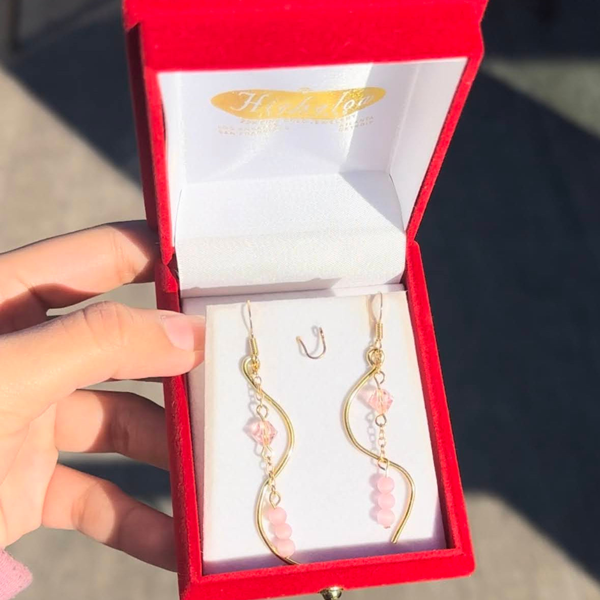 Dainty Swirly Colorful Crystal Earrings