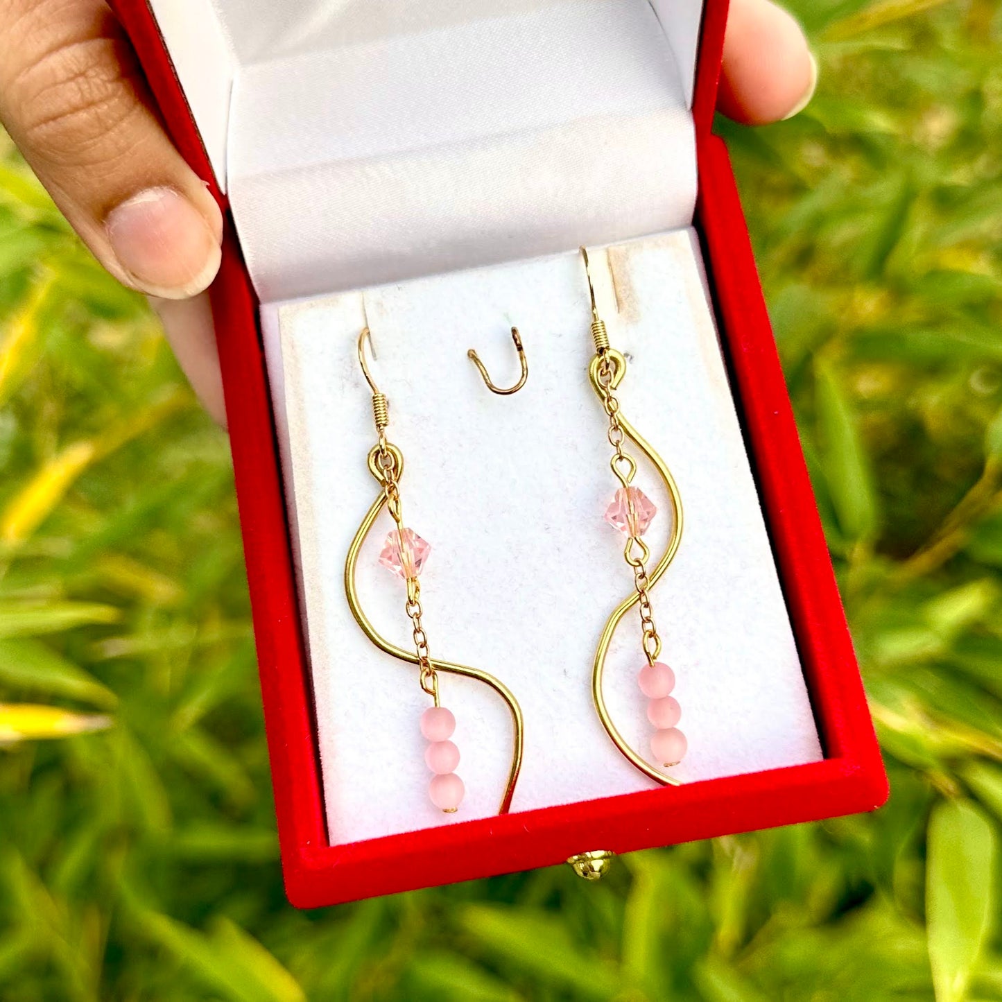 Dainty Swirly Colorful Crystal Earrings
