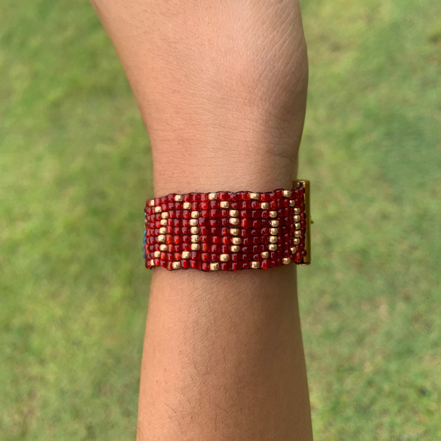 Iron Man Inspired Beaded Loom Bracelet