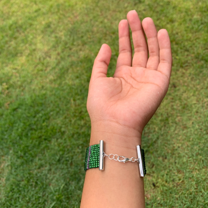 Hulk Smash Beaded Loom Bracelet